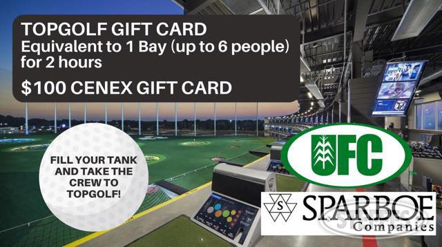 Topgolf (Equivalent to 1 bay - up to 6 people) & Cenex Gift Card